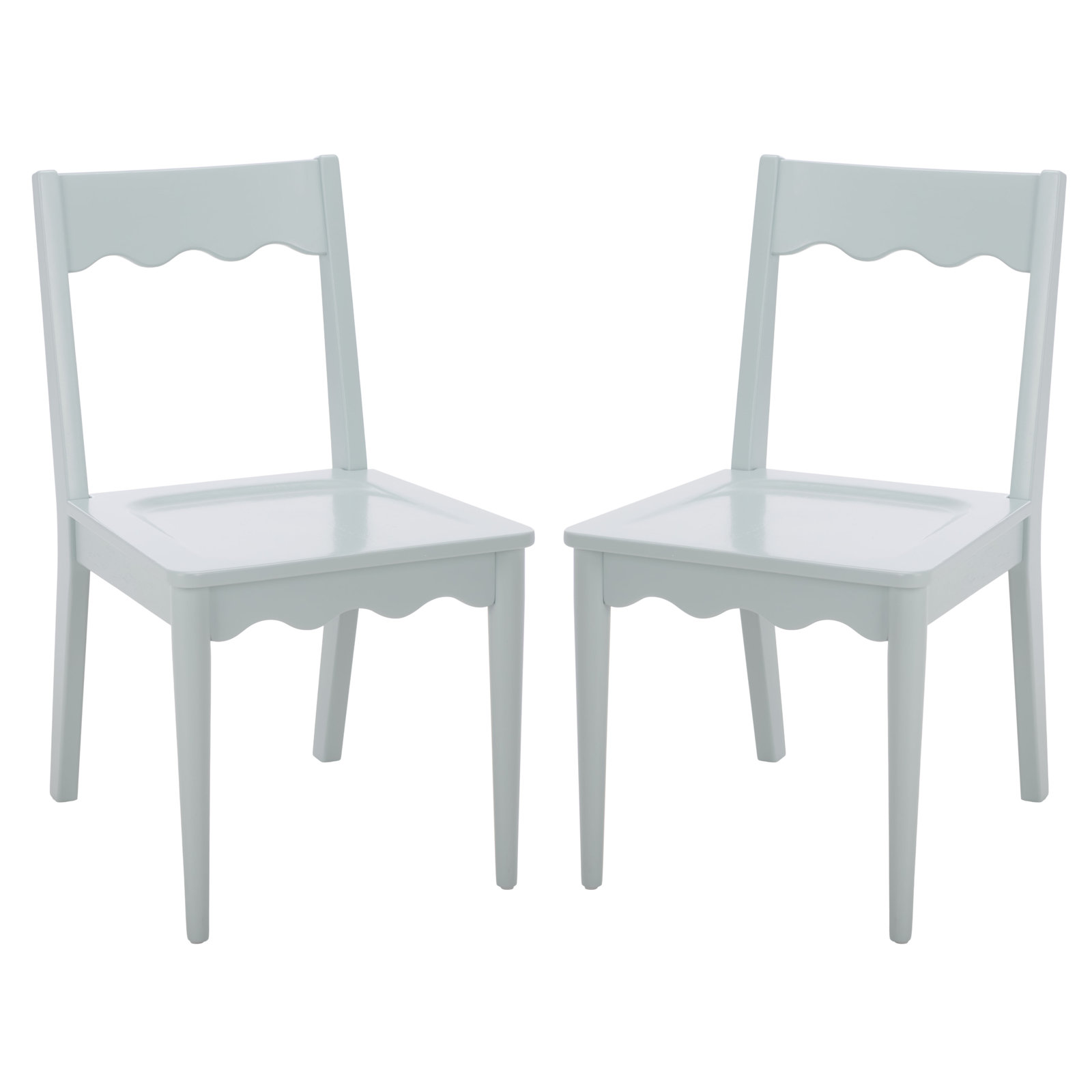 Rosetty Scallop Dining Chairs, Light Blue