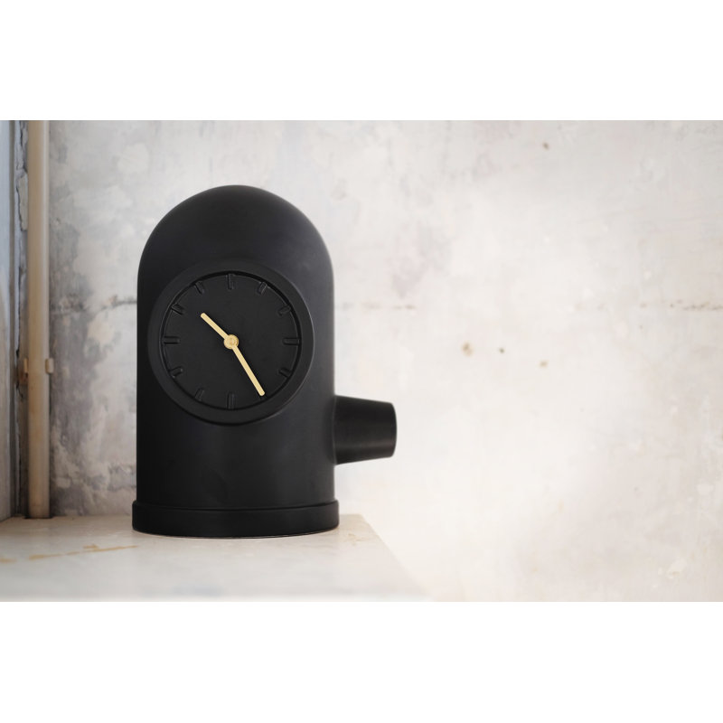 Base Table Clock Black, Black