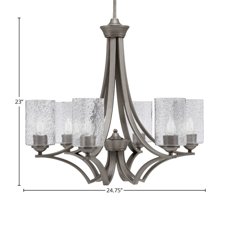 Lustre suspendu 6 lumières Zilo avec verre fumé de 4 po Zilo, Graphite