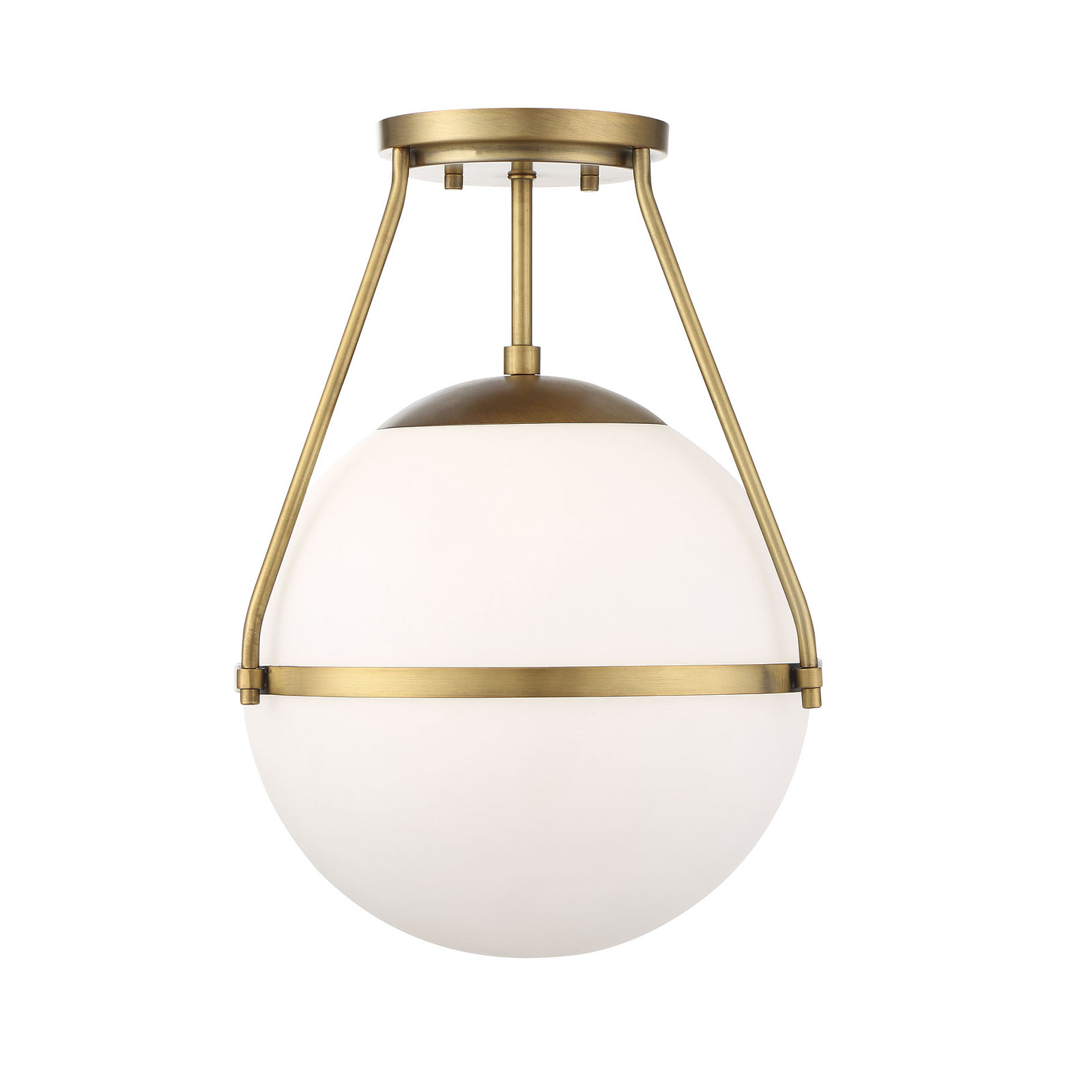 Amirah Single Light Semi Flush Mount, Natural Brass