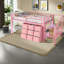 Lits jumeaux gain de place avec rangement, MDF et métal, style moderne pour chambre d'enfant/mezzanine