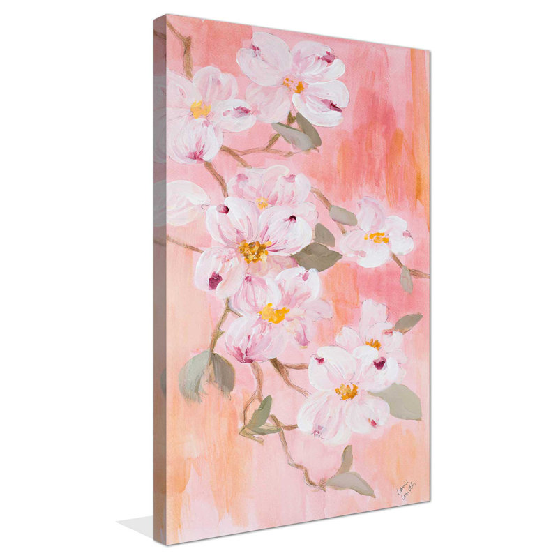 «Simply Dogwood I», reproduction de peinture acrylique, H 48 po x l 28 po x P 1,5 po, Toile tendue