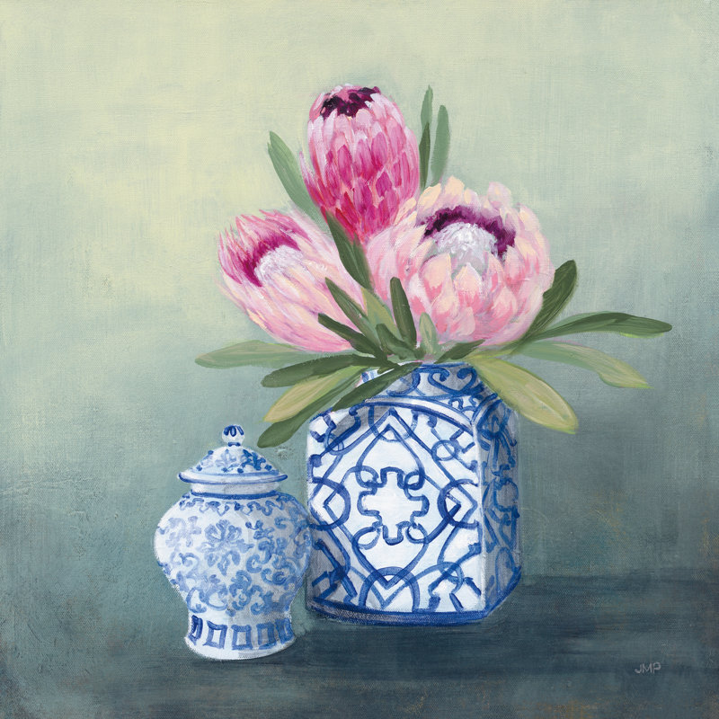 Protea Chinoiserie II by Julia Purinton - Wrapped Canvas Painting, 51cm H x 51cm W