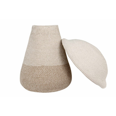Panier en coton et bois