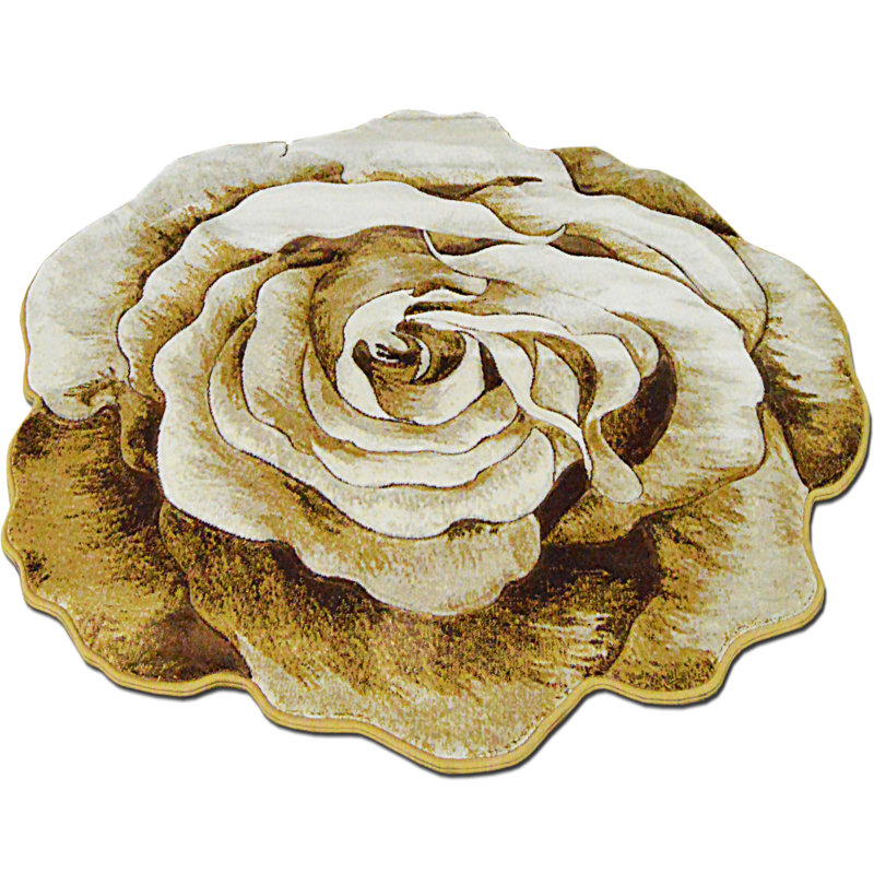 Tapis beige à motif floral Viera, Nouveauté 5 pi 3 po