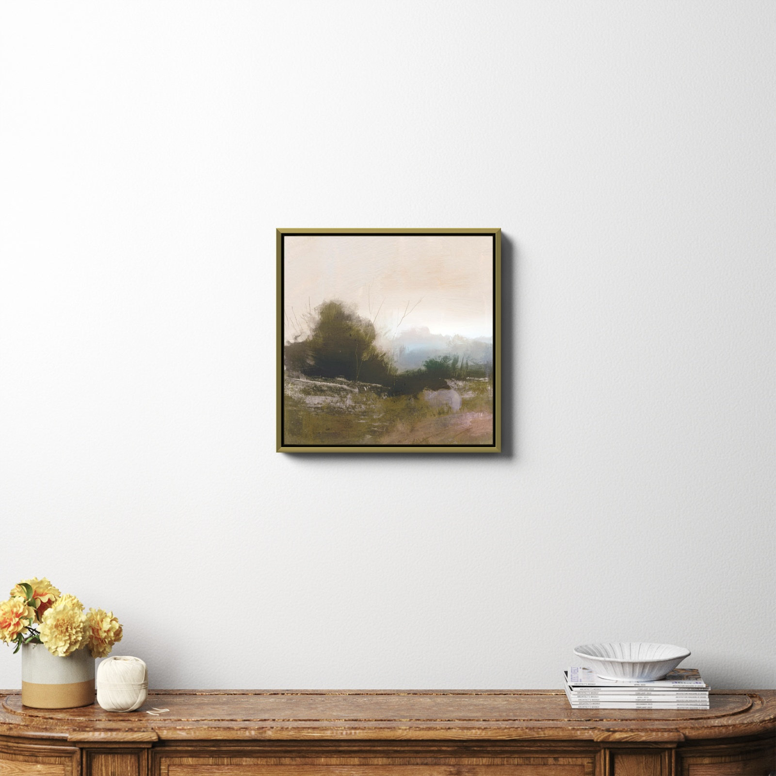 Spring Farm by Dan Hobday Art, No, Gold Framed Canvas, 20" H x 20" W x 2" D