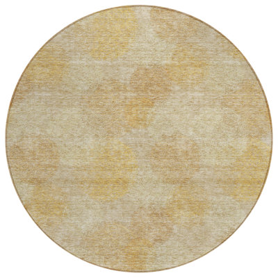 Tapis rond lavable à pois 8 po