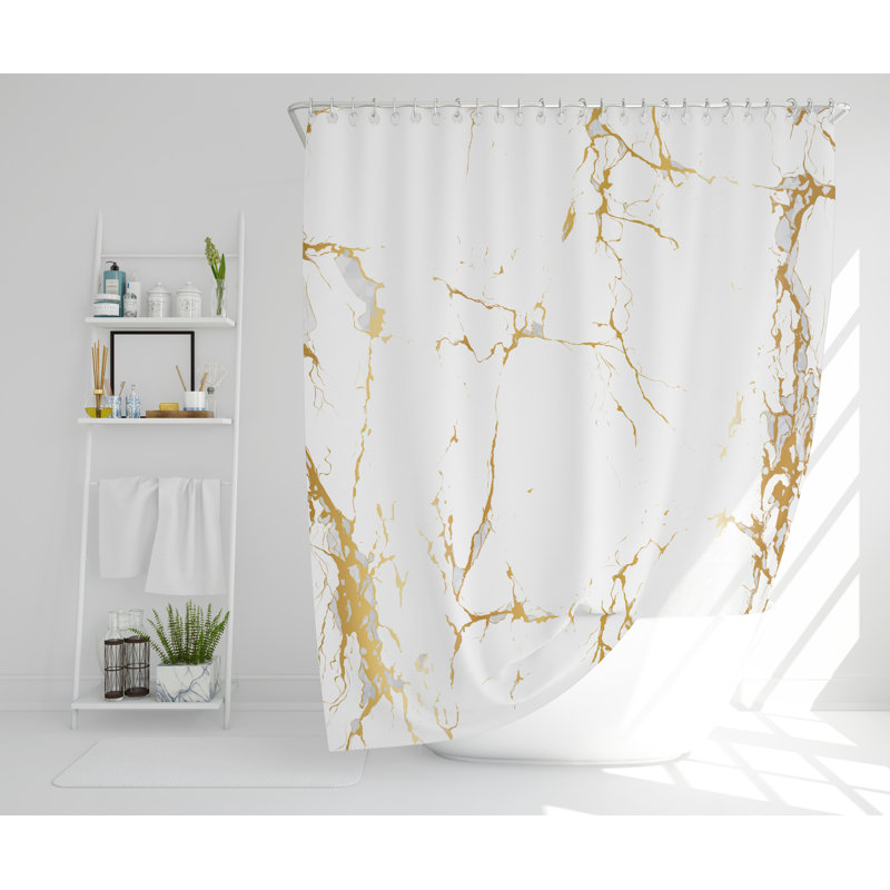 Loyce Polyester Shower Curtain, 168cm H x 168cm W