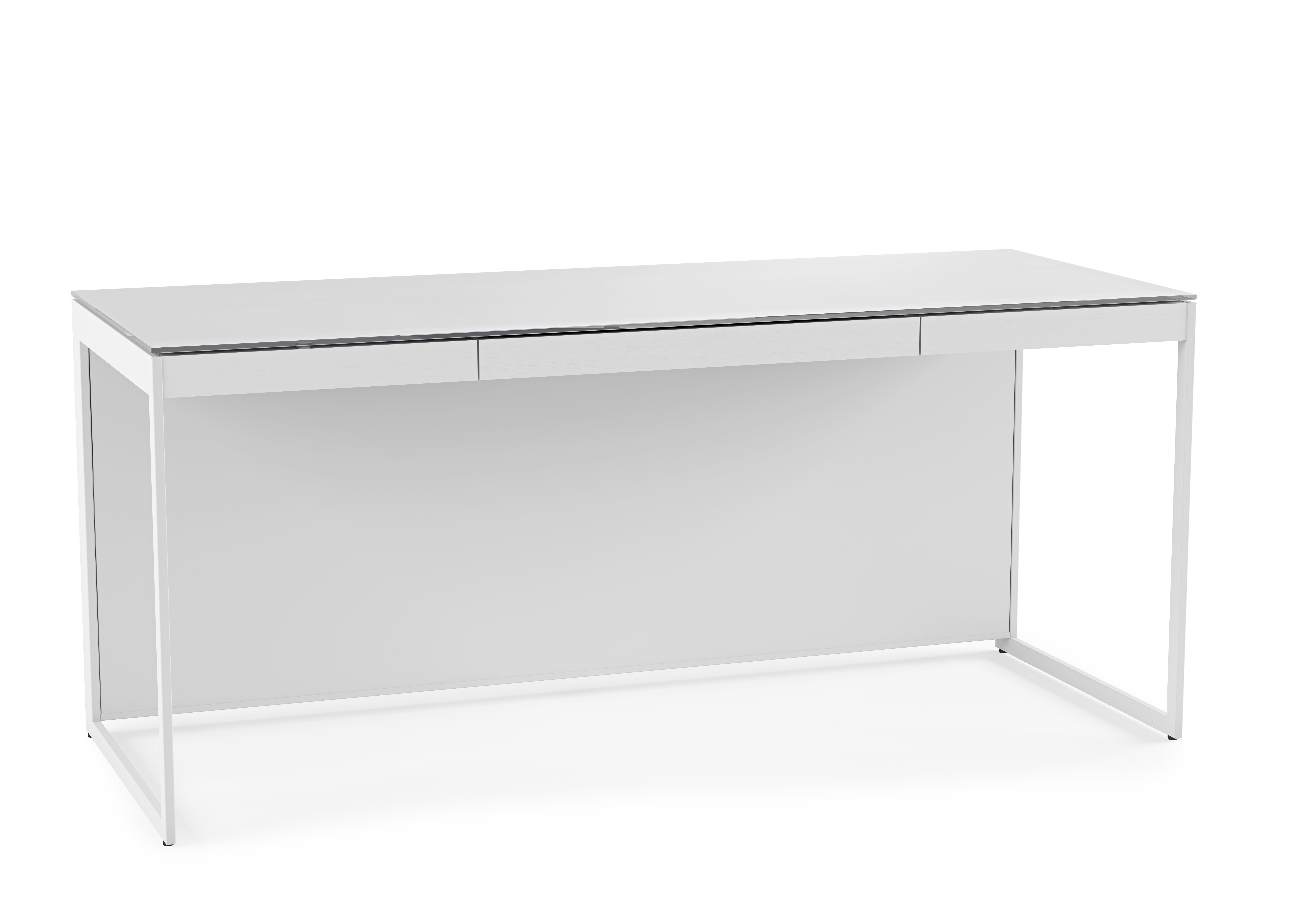 Abeyance Glass Top Office Desk in White - Las Vegas Furniture Store, Modern Home Furniture