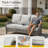 Adams 7- Person Outdoor Wicker Patio Sofa Seating Group With Swivel Rocking Chairs And Fire Pit Table-57659937-57659933