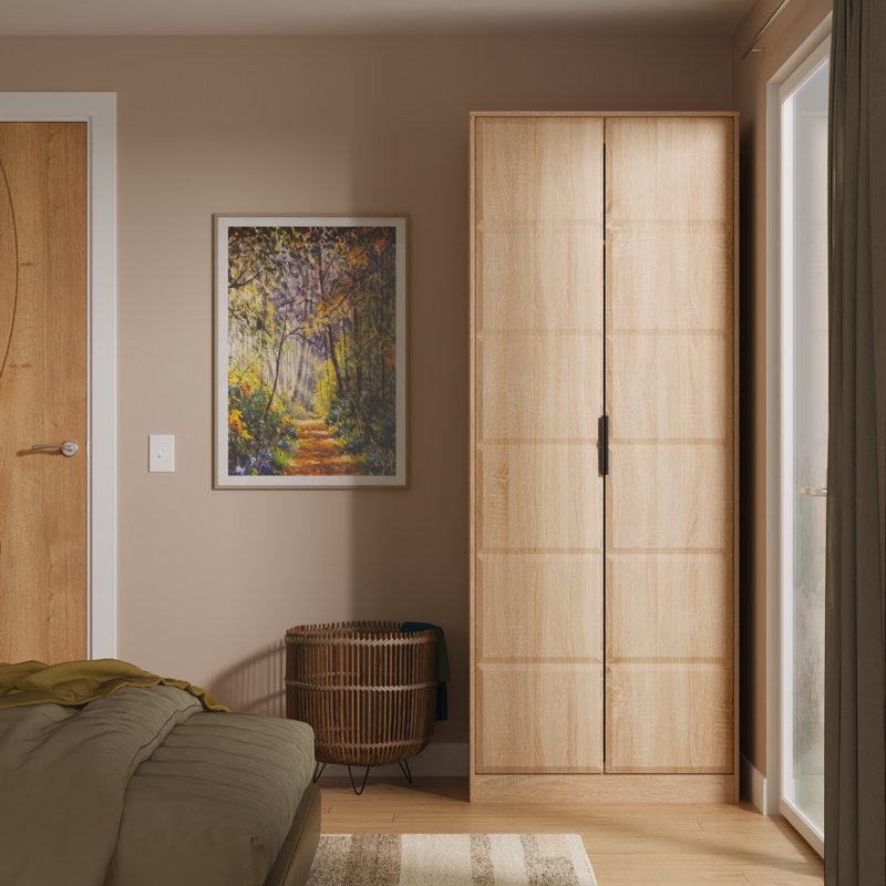 Taelee Manufactured Wood Wardrobe, Oak