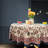 Floral Block Print Cotton Round Tablecloth