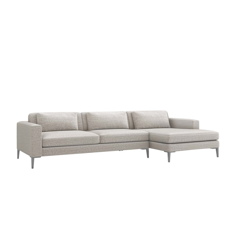 Izzy Upholstered Sectional, Right Hand Facing, Storm, Pewter