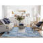 Tapis zigzag 8 pi x 10 pi à motif graphique en soie pure et en laine texturée bleu noué à la main 4BE456D63FA143B09DA744927818129E