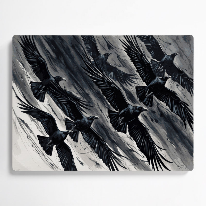 Birds Carrion Crow Black Metal Wall Art