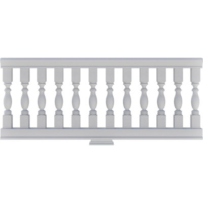 Endurathane 500 Series Winford Unassembled Balustrade Railing Kit, 26" Overall Height x 5'L. Kit includes (12) 2 1/2"W x 18"H Winford Balusters, (1) 60"L Top Rail, (1) 60"L Bottom Rail, (2) Rail Installation Kits & 1 Support Block
