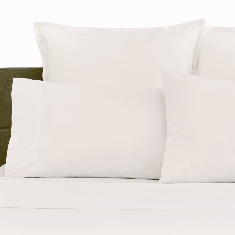 ALVITO 100% Cotton Pillow Sham, Ivory, King