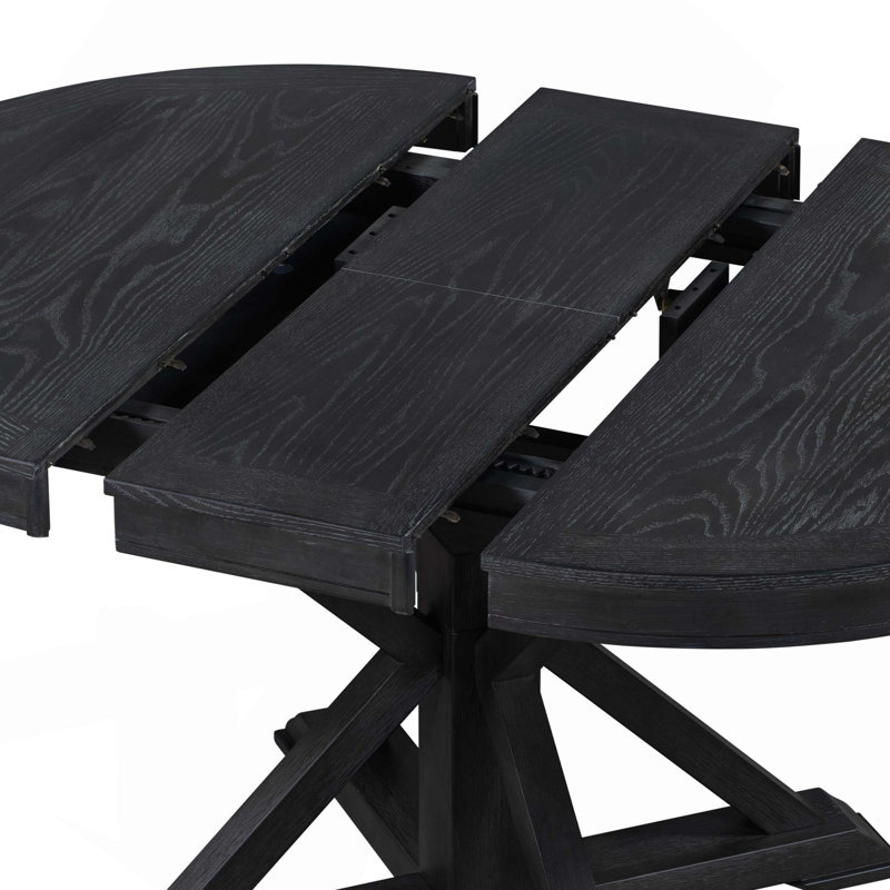Table de salle à manger rétro extensible avec rallonge papillon pour réunions de famille et utilisation quotidienne, Espresso