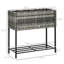 Lit de jardin surélevé Outsunny, jardinière surélevée avec aspect osier en rotin, tablette de rangement pour outils, conception portable pour herbes, légumes, fleurs-1996969202