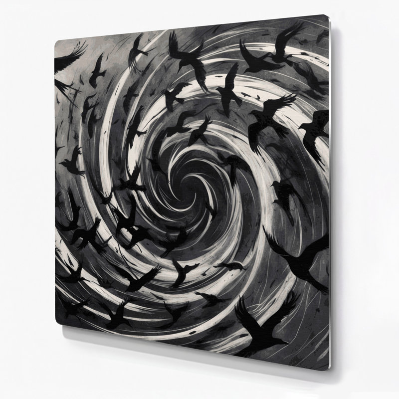 Oiseau noir, cerf-volant noir, art mural en métal, H 144 po x l 144 po x P 0,05 po