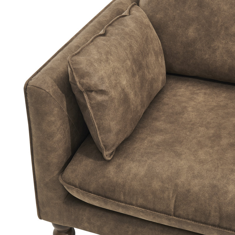 Marilyn Upholstered Armchair, Brown Faux Leather