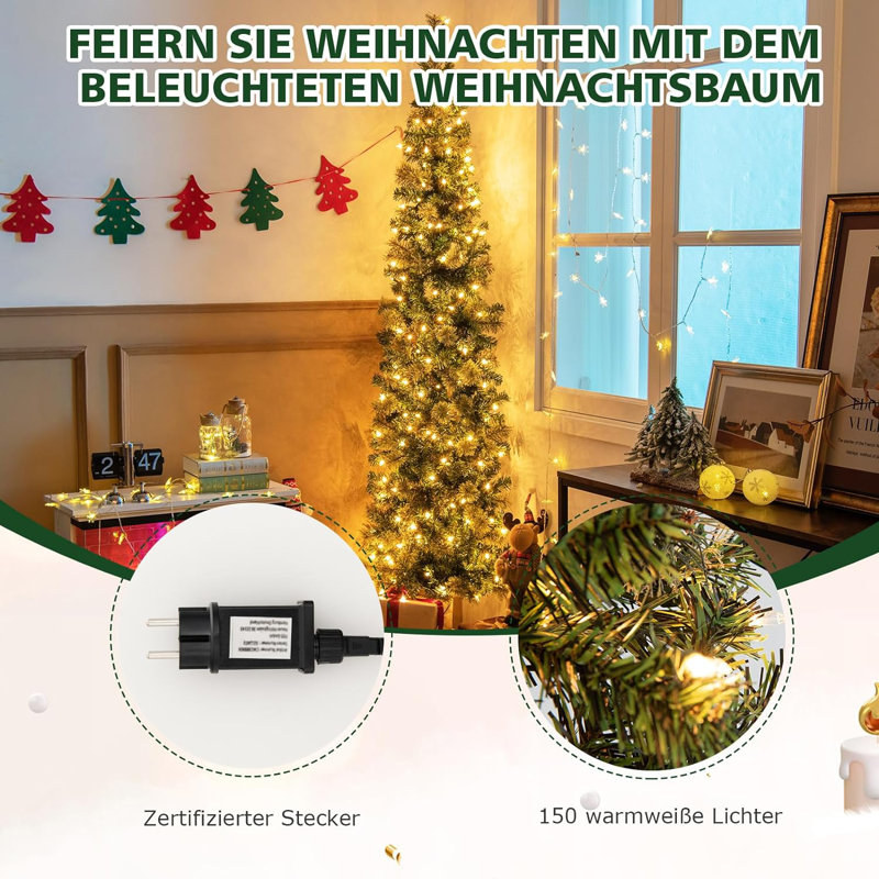 Lighted Artificial Pine Christmas Tree