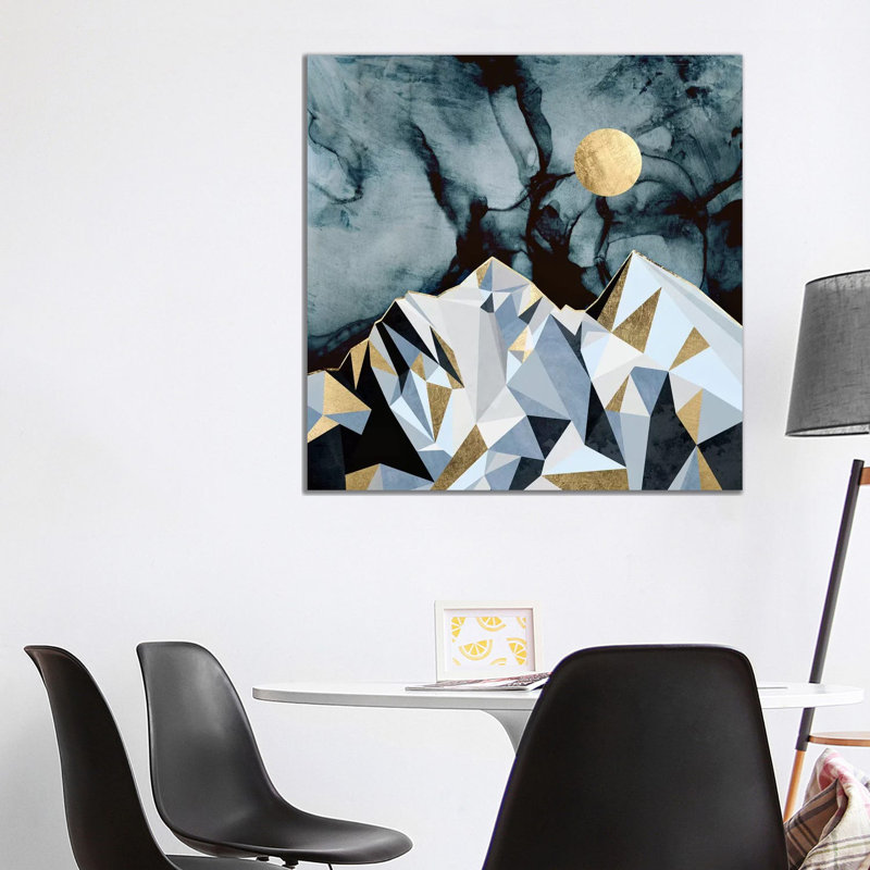 Midnight Peaks - impression d'art graphique, Aucun mat, Toile tendue, H 37 po x l 37 po x P 1,5 po