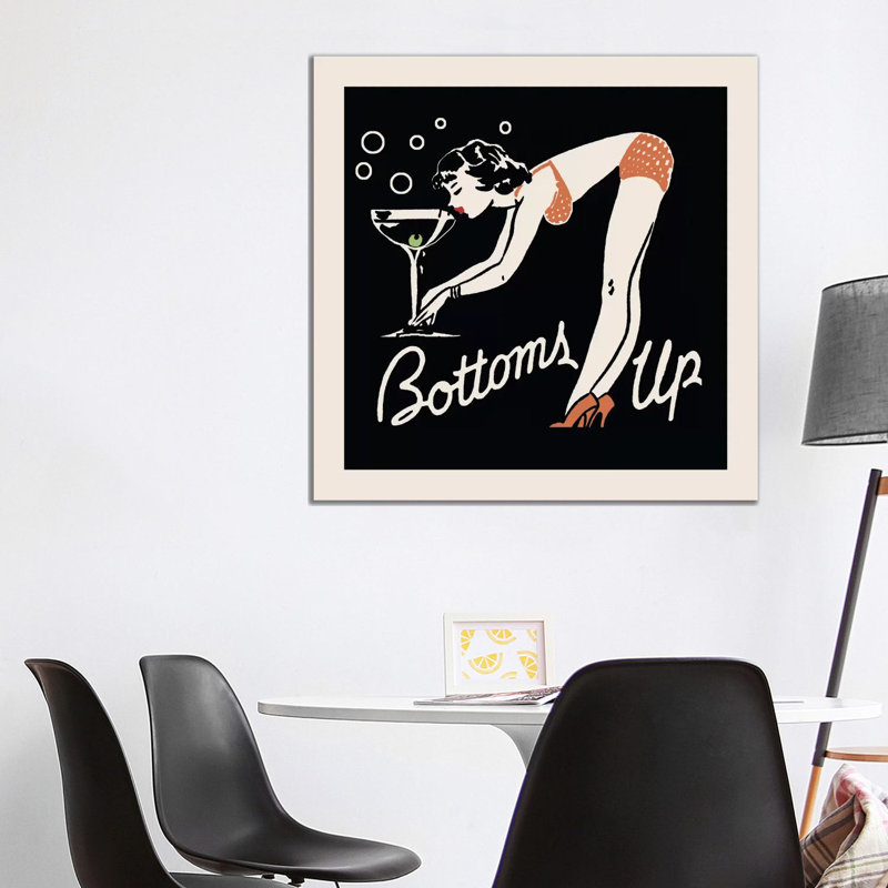 Bottoms Up - Vintage Ad Poster by Retro Series - Wrapped Canvas Print