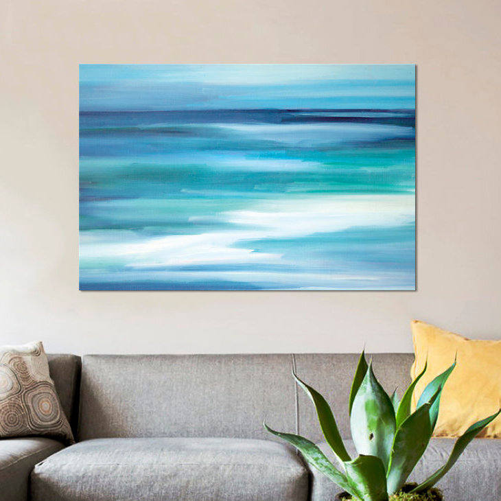 " Into The Blue " Oil, 12" H x 18" W x 1.5" D, Wrapped Canvas, No Mat