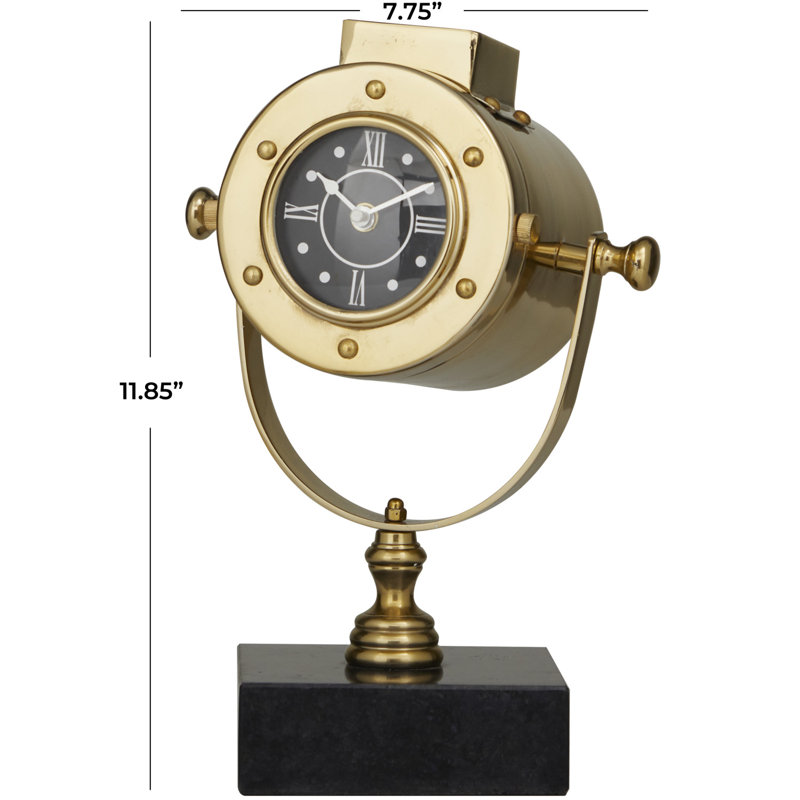 Horloge Cole and Grey, Or, H 11,85 po x l 7,75 po x P 5,75 po