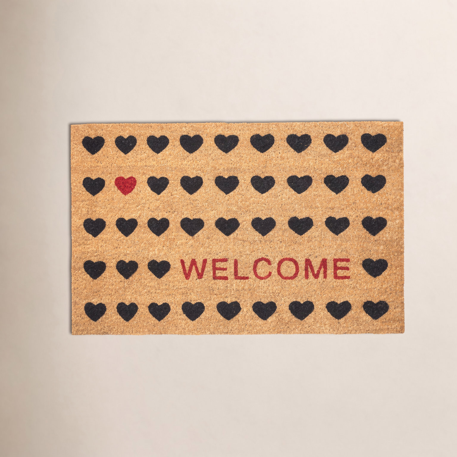 Heart Welcome Non-Slip Doormat, 36" W x 72" L