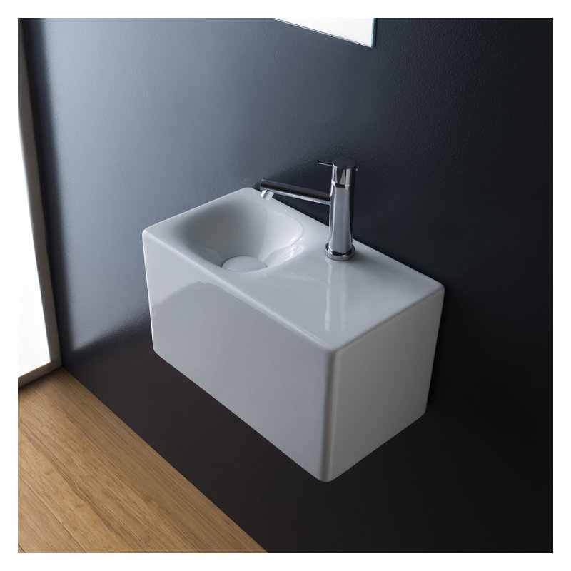 Lavabo de salle de bain mural Cube