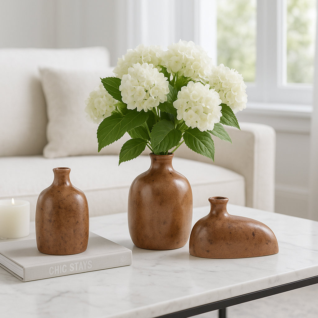 Kielo Ceramic Table Vase, Brown