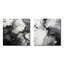 Encre liquide noire et blanche - Ensemble de 2 collages carrés à encre liquide abstraite-492972556-492972554