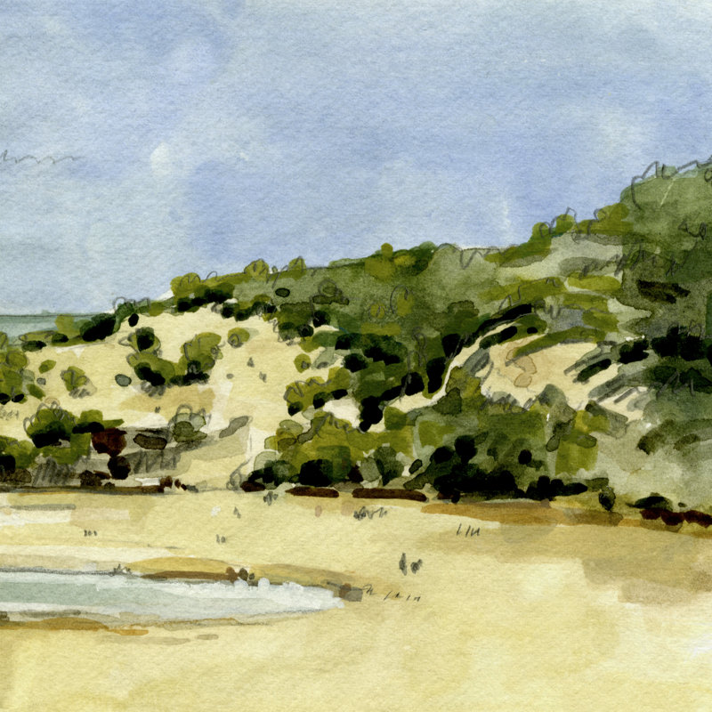 Coastal Sketch VI by Emma Caroline - Wrapped Canvas Painting, 30.48cm H x 30.48cm W