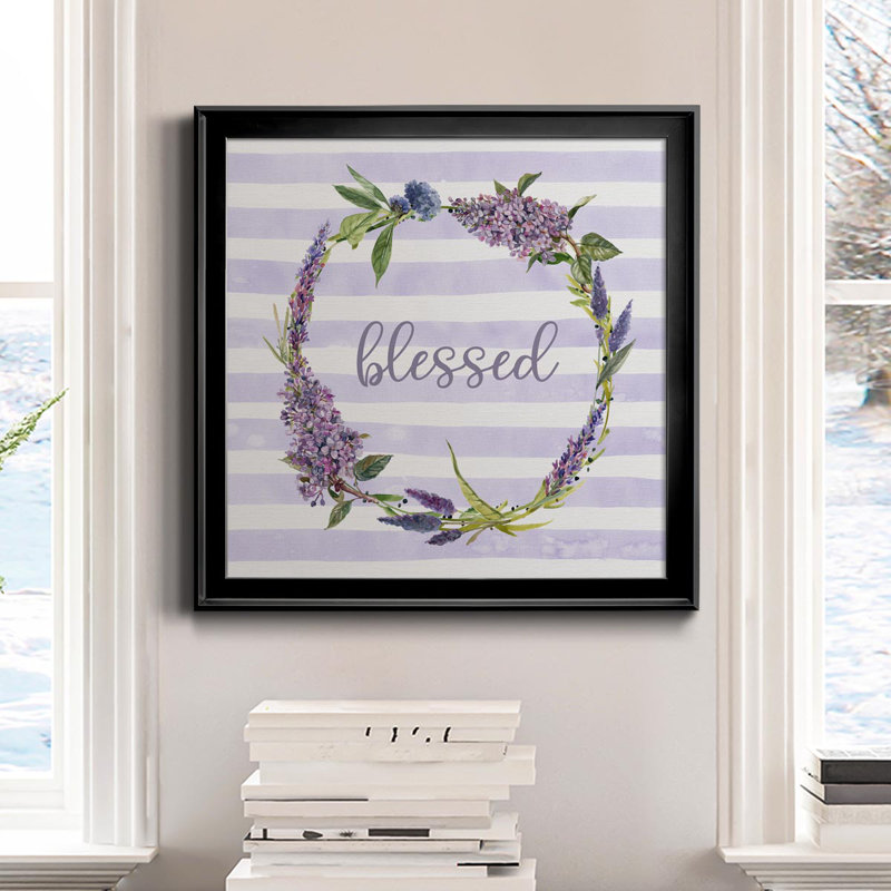 Lavender Blessed - cadre photo, art textuel sur toile, Toile noire, H 17,5 po x l 17,5 po x P 1,5 po