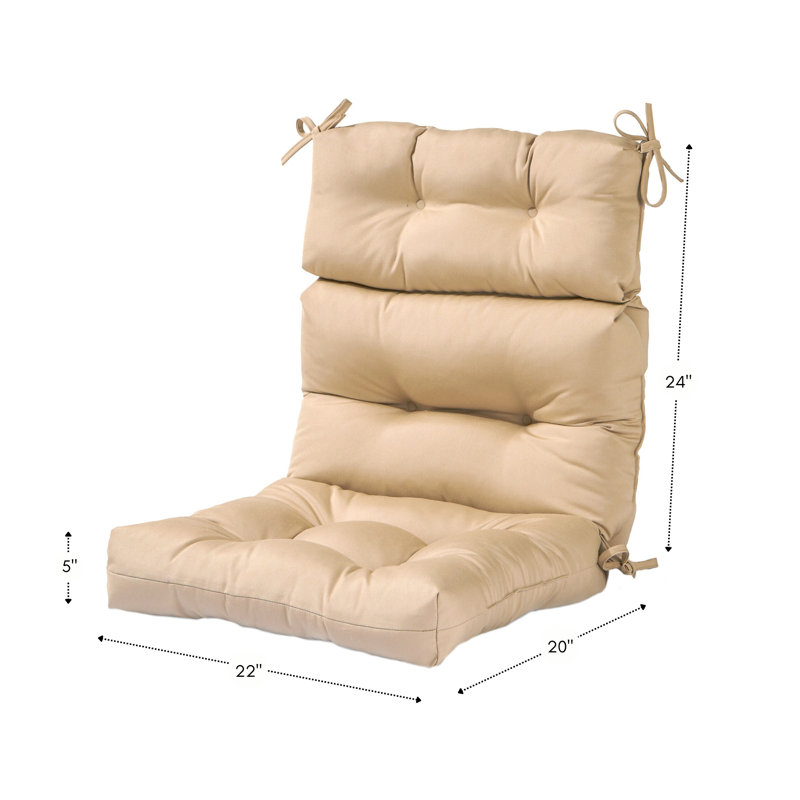 Lester Outdoor High Back Chair Cushion, Stone, 1