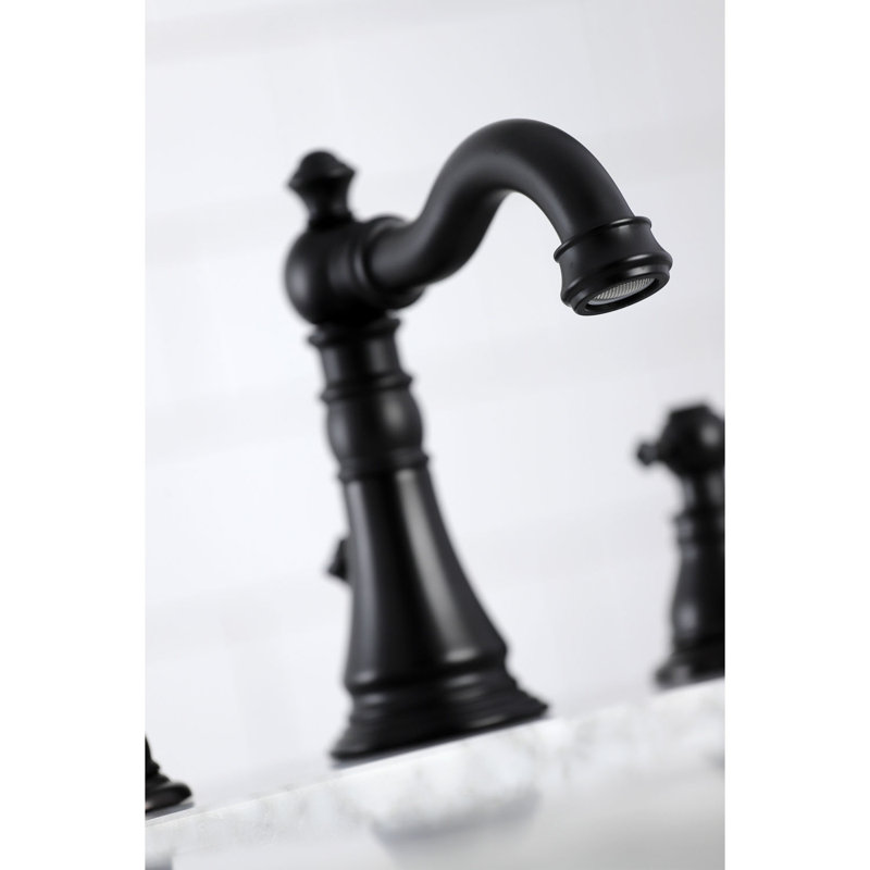 Robinet de salle de bain espacé avec ensemble de drain Fauceture, Noir mat