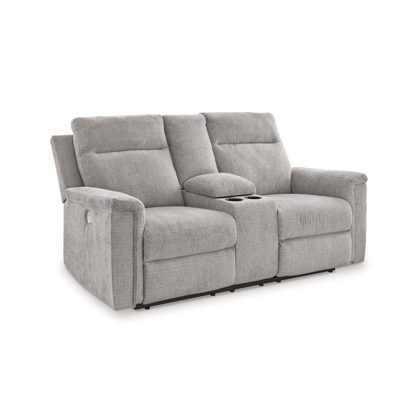 Causeuse inclinable électrique avec console Doux, Gris clair