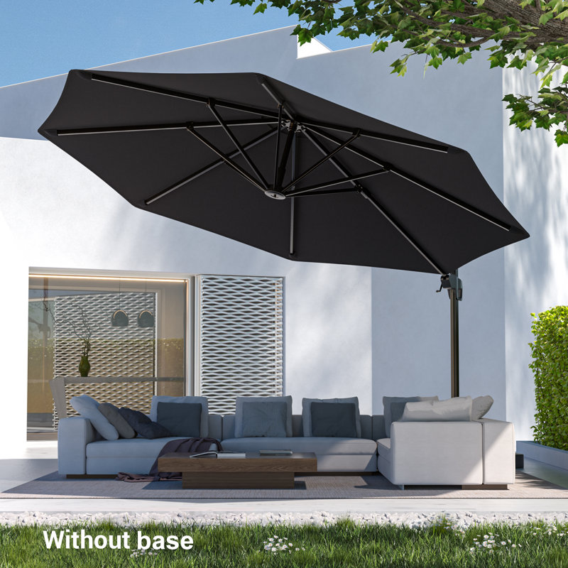 Parasol en porte-à-faux 11 'Bevins, Noir