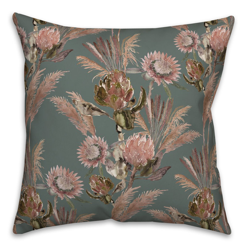 Polyester/Polyester Blend Throw Square Pillow Cover & Insert, Blue/Beige