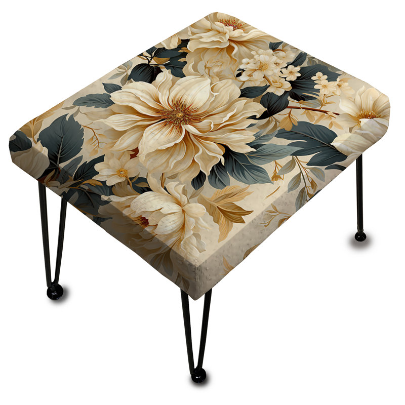 Motif de pivoines beiges rétro chic - Floral