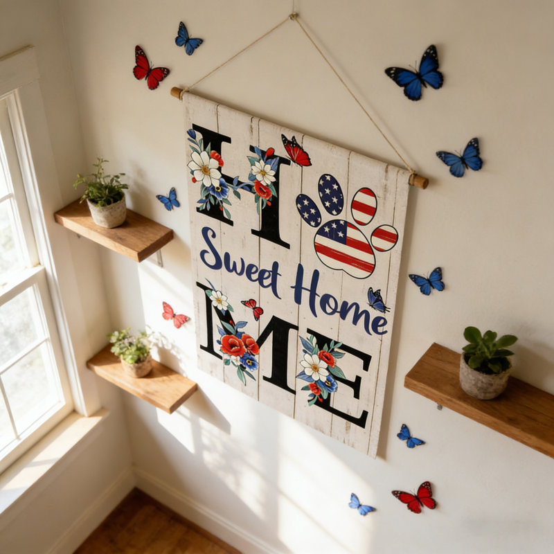 Charmant petit drapeau de jardin à double face, décor de jardin extérieur de 11 x 17 pouces, drapeau des Fêtes polyvalent pour la Saint-Valentin, Pâques, 4 juillet, jour du Souvenir, fête de l'Indépendance et présentation saisonnière de tous les jours