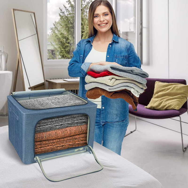 Bacs et bacs en tissu, Bleu