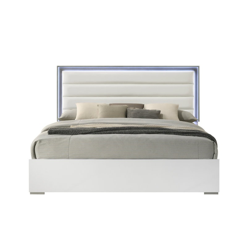 Platform bed with LED, King