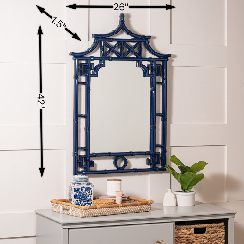Crowned Modern & Contemporary Accent Mirror, Navy Blue