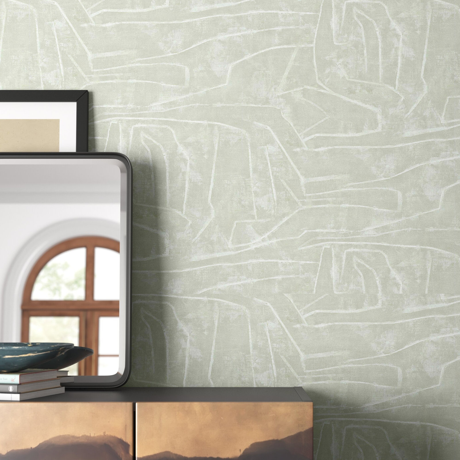 Vena Modern Peel & Stick Abstract Wallpaper, Beige