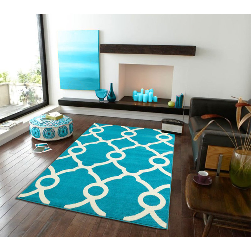 Tapis intérieur / extérieur bleu Kirt, Tapis de couloir 2 pi x 8 pi