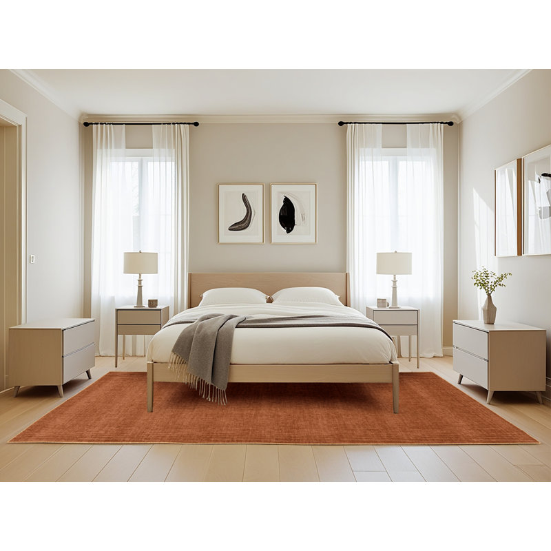 Tapis brun uni lavable à la machine, Rectangle de 5 pi x 8 pi
