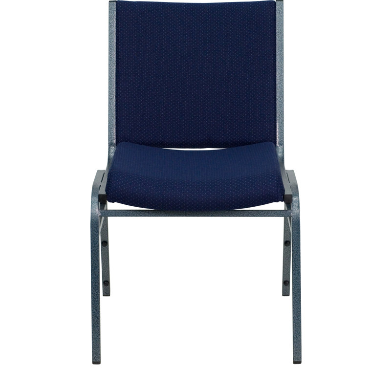 Chaise de salle d'attente empilable avec structure en métal 19,75 po Nakoda, Ensemble de 10, Oui, Tissu à motifs bleu marine